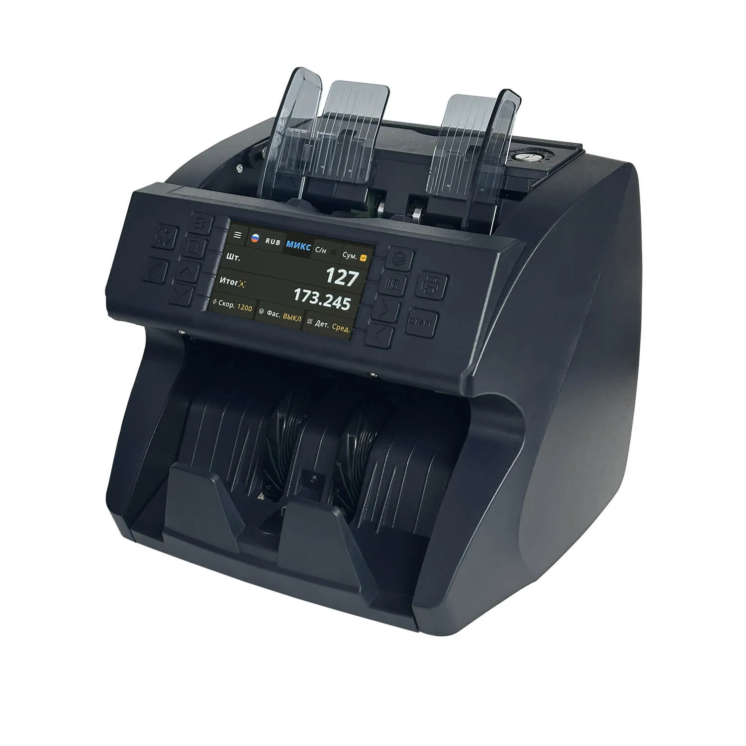 Счетчик банкнот с детектором подлинности MERTECH C-100 CIS touch screen